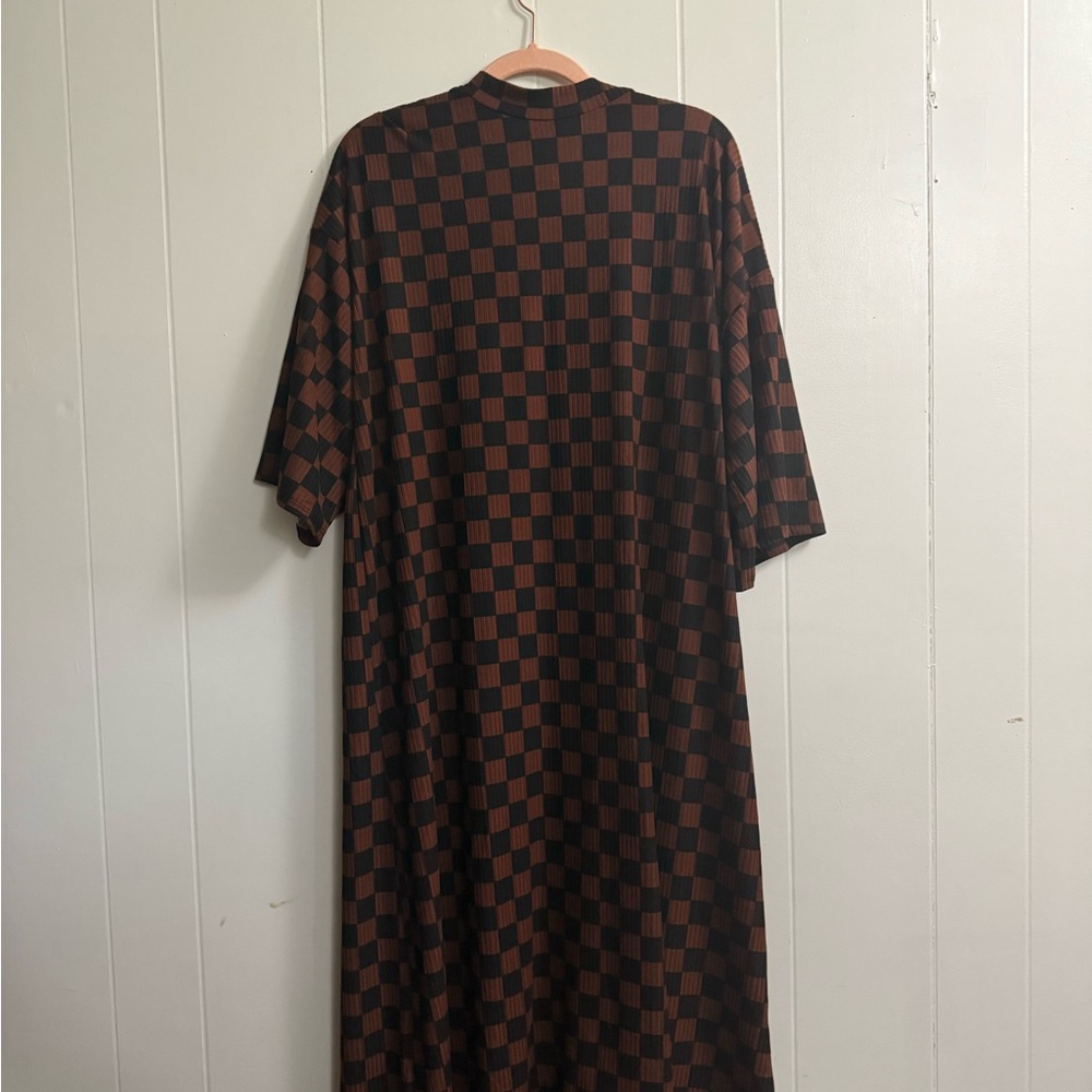 Dressed in Lala Ozzy Dress Mocha Checkerboard